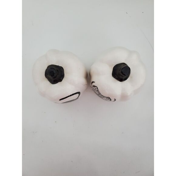Two White Halloween-Themed Pumpking Decorations-Ceramic - Picture 6 of 6